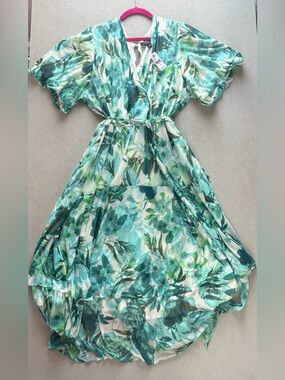Lane Bryant Floral Tie-Waist Dress NWT